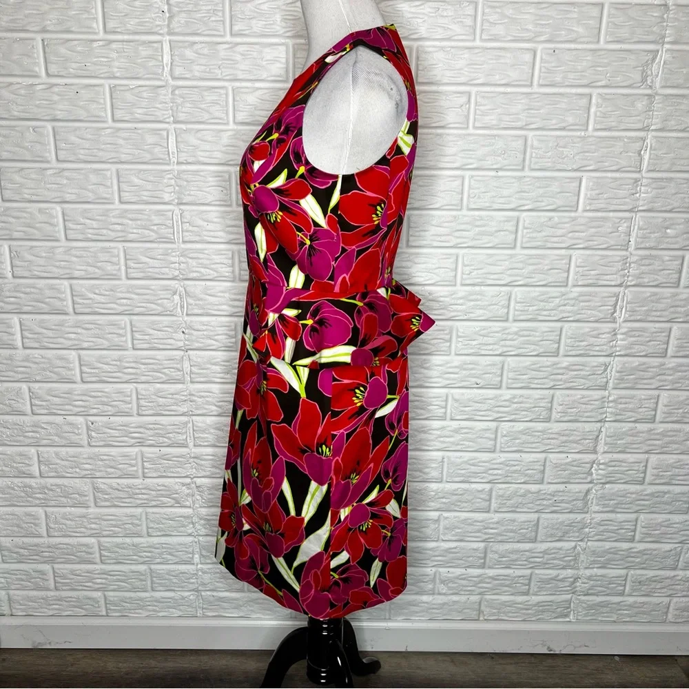 KATE SPADE NEW YORK NWOT Floral Snap Dragon Sheath Peplum Dress Size 8